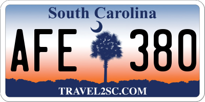 SC license plate AFE380