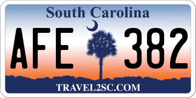 SC license plate AFE382