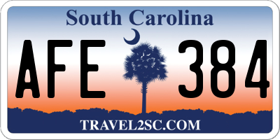 SC license plate AFE384
