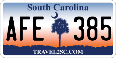 SC license plate AFE385