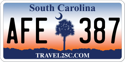 SC license plate AFE387