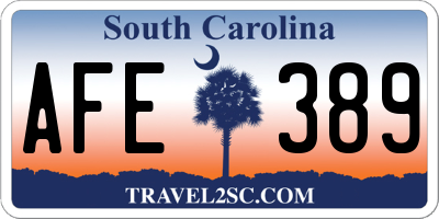 SC license plate AFE389