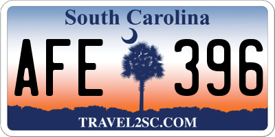 SC license plate AFE396