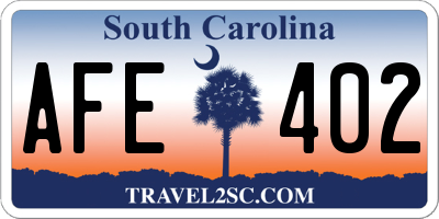 SC license plate AFE402