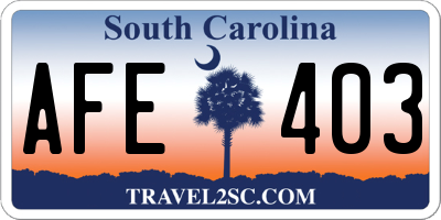 SC license plate AFE403