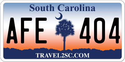 SC license plate AFE404