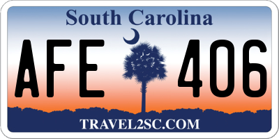 SC license plate AFE406