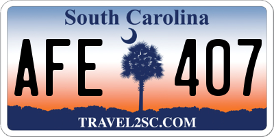 SC license plate AFE407