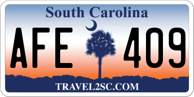 SC license plate AFE409