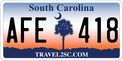 SC license plate AFE418