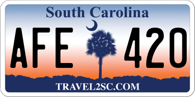 SC license plate AFE420