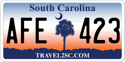 SC license plate AFE423