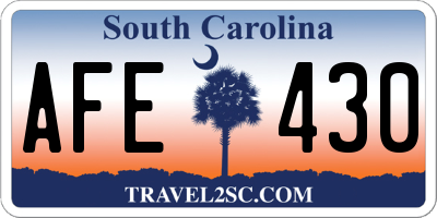 SC license plate AFE430