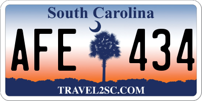 SC license plate AFE434