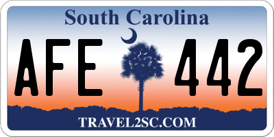 SC license plate AFE442