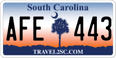SC license plate AFE443