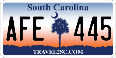 SC license plate AFE445