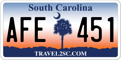 SC license plate AFE451