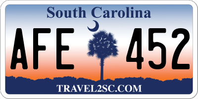 SC license plate AFE452