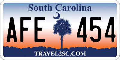 SC license plate AFE454