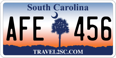 SC license plate AFE456