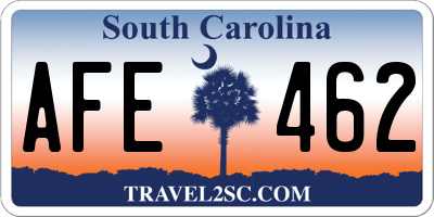 SC license plate AFE462