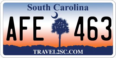 SC license plate AFE463