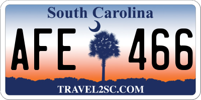 SC license plate AFE466