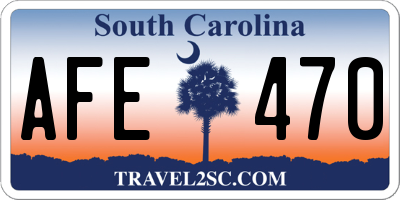SC license plate AFE470