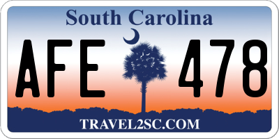 SC license plate AFE478