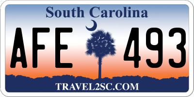 SC license plate AFE493