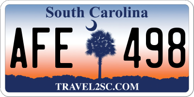 SC license plate AFE498