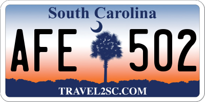 SC license plate AFE502