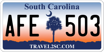 SC license plate AFE503
