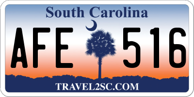 SC license plate AFE516