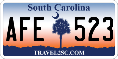 SC license plate AFE523