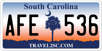 SC license plate AFE536