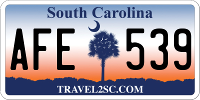 SC license plate AFE539