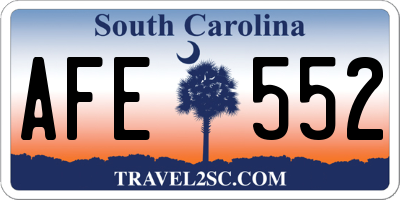 SC license plate AFE552