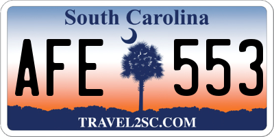 SC license plate AFE553