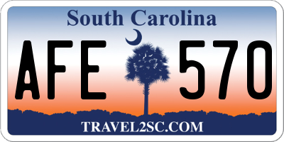 SC license plate AFE570