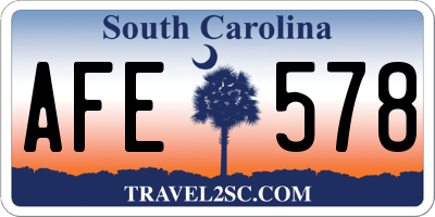 SC license plate AFE578