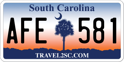 SC license plate AFE581