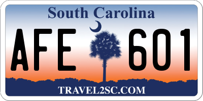 SC license plate AFE601