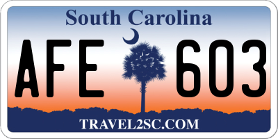SC license plate AFE603
