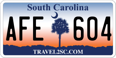 SC license plate AFE604