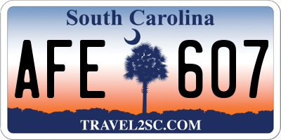 SC license plate AFE607