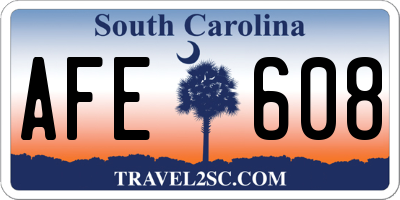 SC license plate AFE608