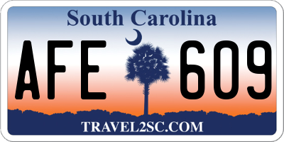 SC license plate AFE609