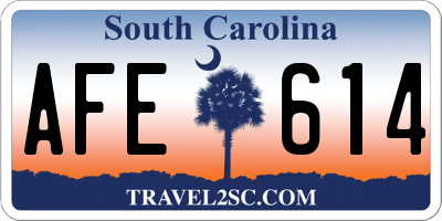 SC license plate AFE614